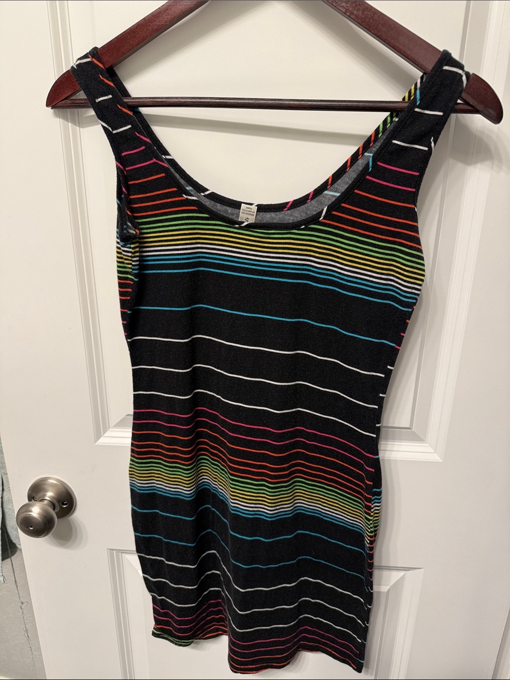Black Rainbow Stripe Tank Top - Women